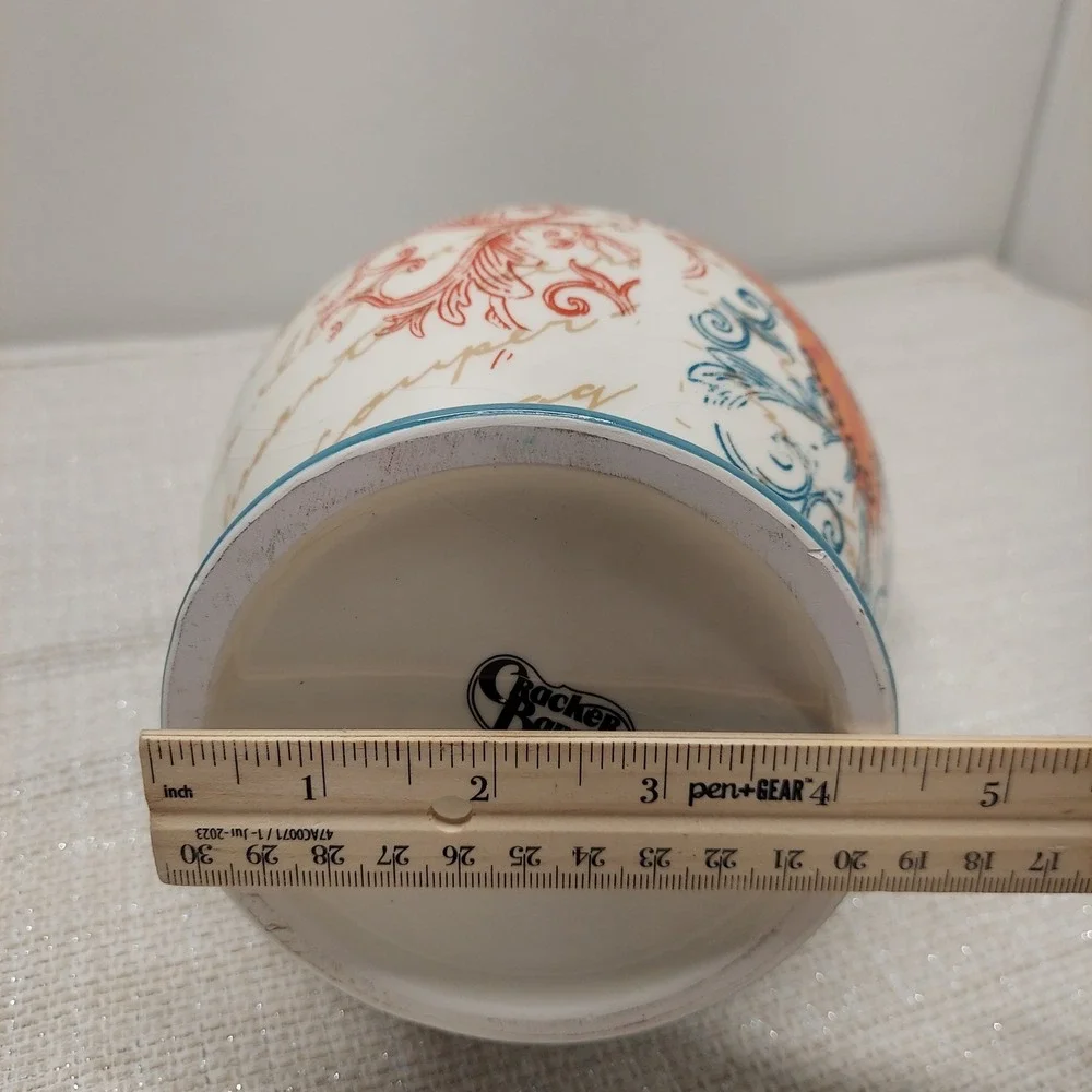 Cracker Barrel Butterfly Ceramic Pitcher French Country Script Decor 10